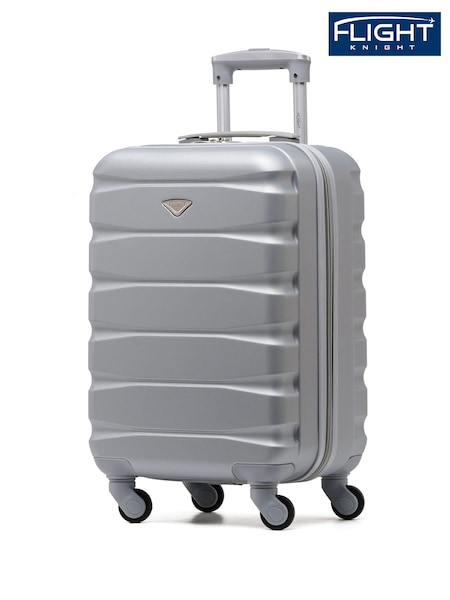Flight Knight Silver 55x35x25cm 4 Wheel ABS Hard Case Cab Luggage (W72489) | £50