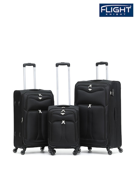 Flight Knight Large Soft Case Checkin Suitcases and Cabin Case Set of 3 (W72499) | £150