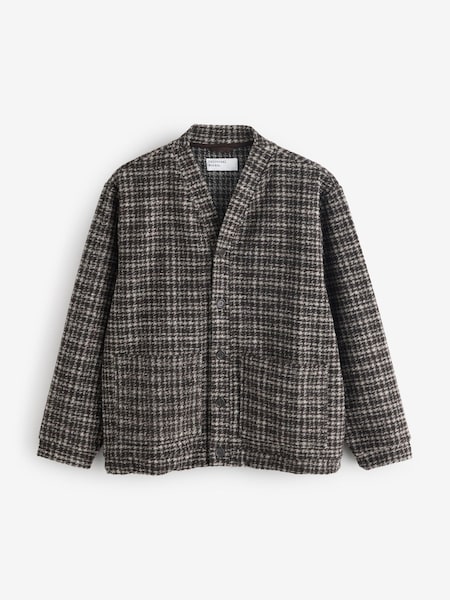 Universal Works Brown Advance Jacquard Check Cardigan (W72558) | £155