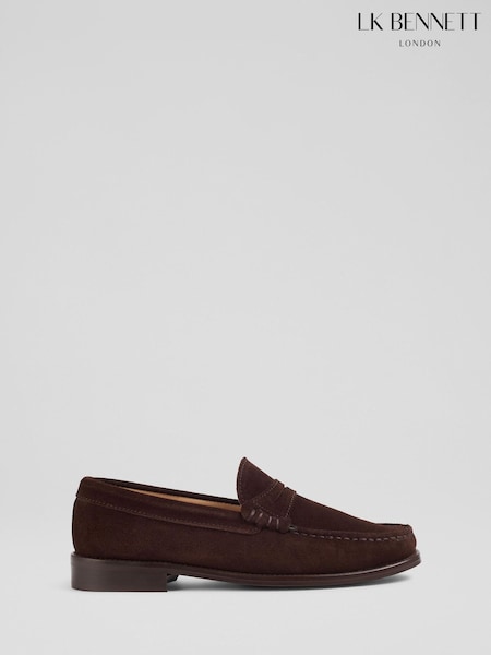 LK Bennett Brown Solo Leather Penny Slot Tuxe Loafers (W72945) | £249