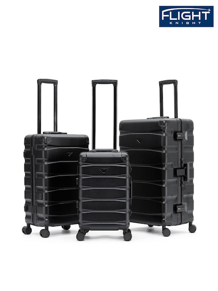 Flight Knight 8 Wheels Aluminium Frame ABS Body Premium Travel Suitcase Set (W72950) | £200