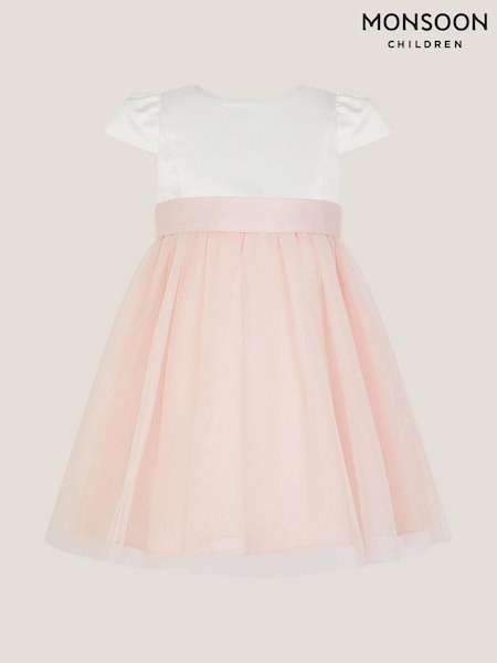 Monsoon Pink Baby Satin Bridesmaid Dress (W72986) | £35 - £40