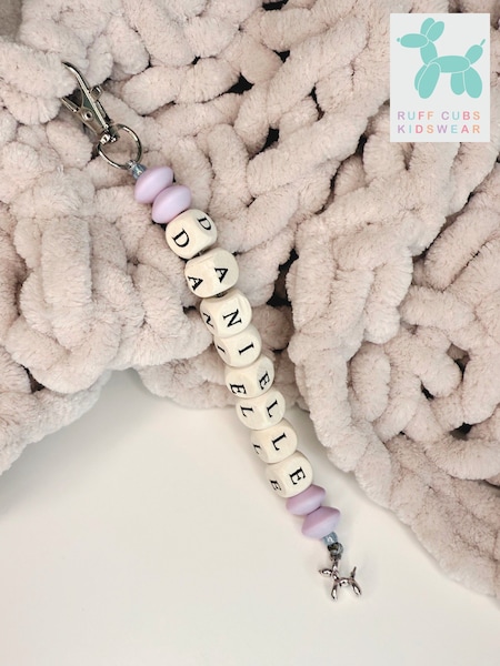 Ruff Cubs Kidswear Purple Personalised Bag Charm (W73012) | £18