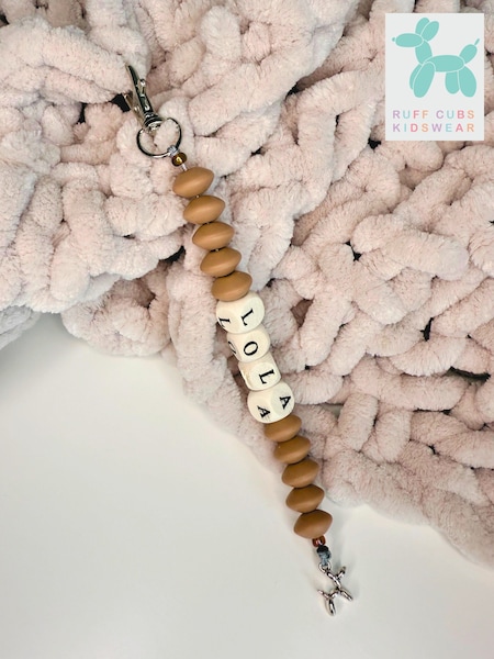 Ruff Cubs Kidswear Personalised Brown Bag Charm (W73017) | £18