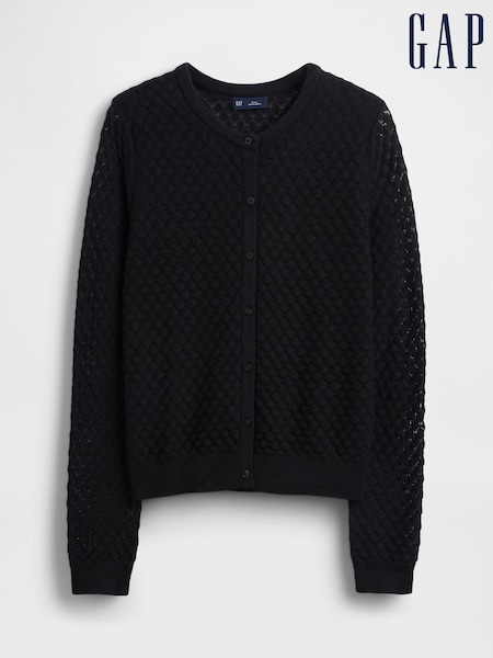 Gap Black Soft Touch Stretch Pointelle Cardigan (W73222) | £40