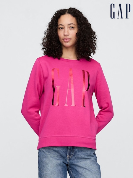 Gap Pink Logo Crew Neck Jumper (W73250) | £25
