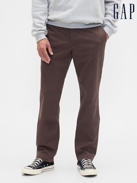 Gap Dark Brown Essential Chinos in Straight Fit (W73256) | £40