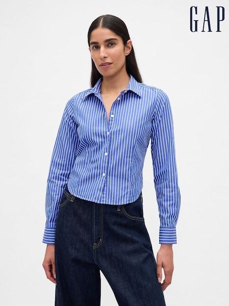 Gap Blue/White Stripe Cotton Crop Shirt (W73303) | £40
