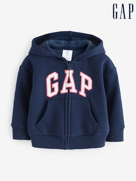 Gap Navy Blue Vintage Logo Full Zip Hoodie (6mths-5yrs) (6mths-5yrs) (W73315) | £20