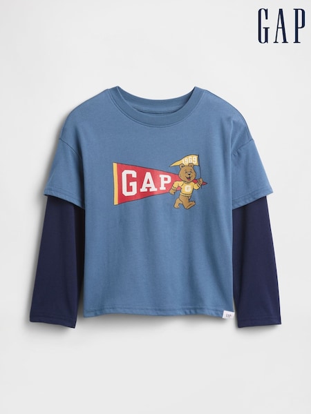 Gap Blue Graphic Crew Neck Short Sleeve T-Shirt (6mths-5yrs) (6mths-5yrs) (W73327) | £12