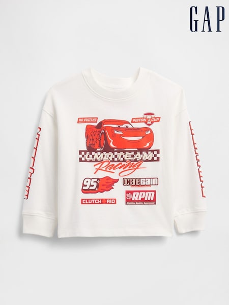 Gap White Disney Cars Graphic Sweatshirt (6mths-5yrs) (6mths-5yrs) (W73333) | £16