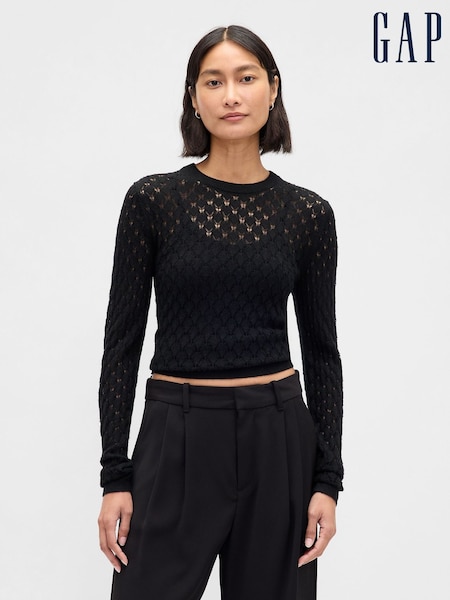 Gap Black Pointelle Sweatshirt (W73371) | £40