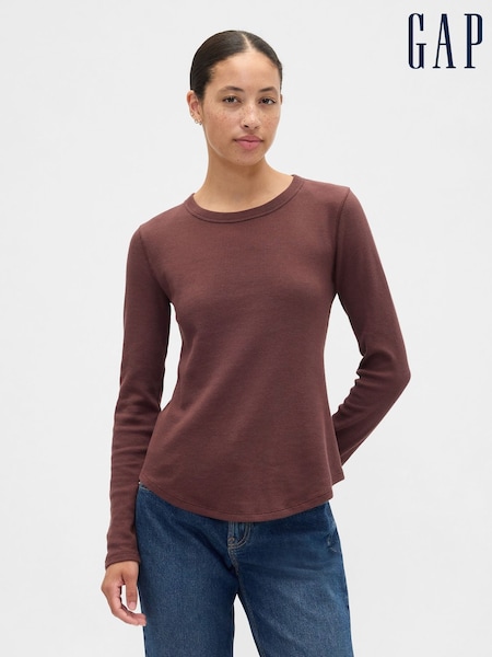Gap Brown Waffle Knit Crew Neck T-Shirt (W73390) | £14