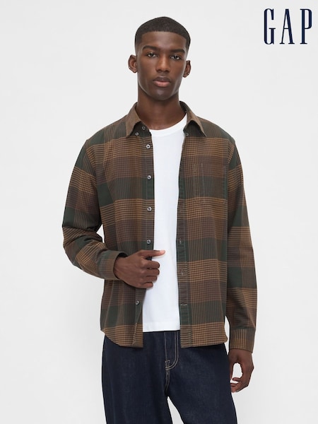 Gap Brown/Khaki Check Oxford Shirt (W73402) | £40