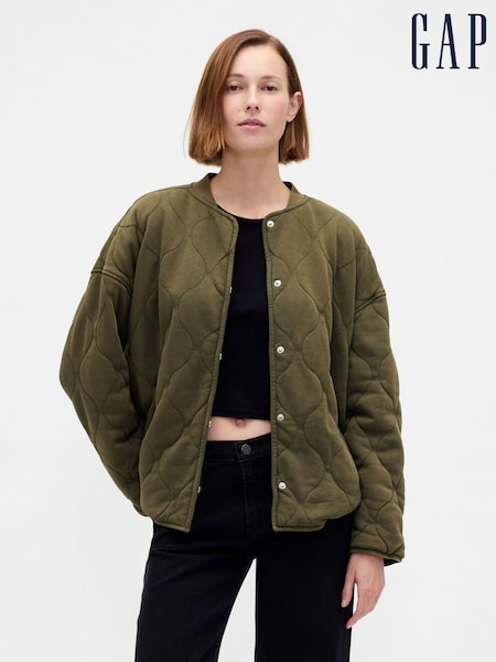 Gap Green Oversized VintageSoft Quilted Jacket (W73405) | £105