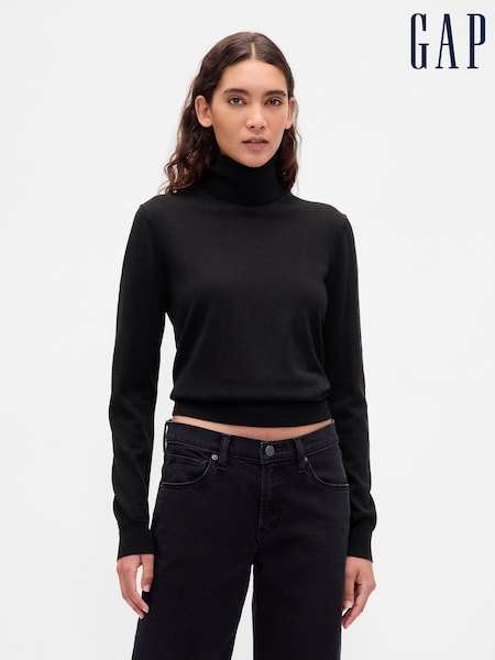 Gap Black Merino Wool Turtle Neck Jumper (W73420) | £45