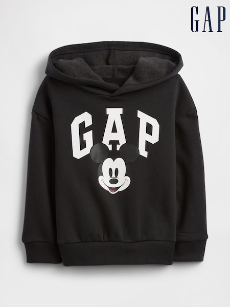 Gap Black Disney Mickey Mouse Relaxed Logo Hoodie (6mths-5yrs) (6mths-5yrs) (W73440) | £18