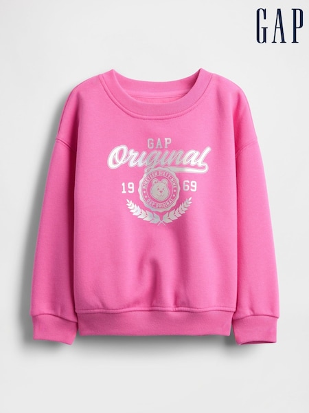 Gap Pink Vintage Soft Logo Sweatshirt (6mths-5yrs) (W73443) | £18
