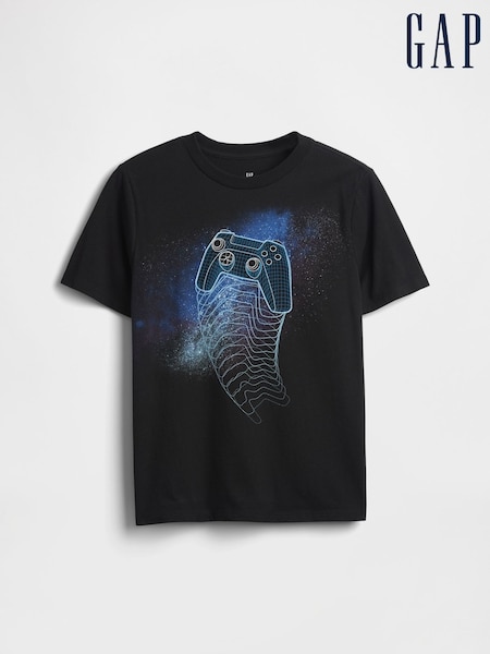 Gap Black Graphic T-Shirt (4-13yrs) (4-13yrs) (W73449) | £10