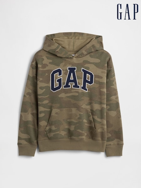 Gap Khaki/Green Relaxed Logo Camo Hoodie (4-13yrs) (4-13yrs) (W73450) | £25