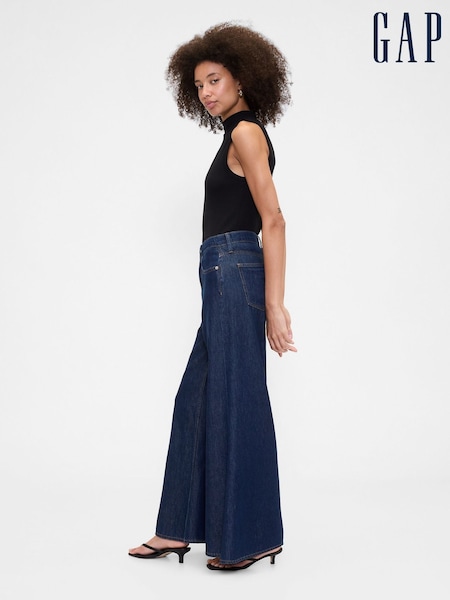 Gap Dark Wash Blue High Waisted Ultra Soft Pull On Baggy Jeans (W73549) | £60