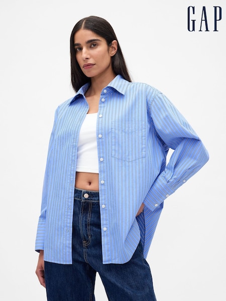 Gap Blue Stripe Poplin Big Shirt (W73563) | £55