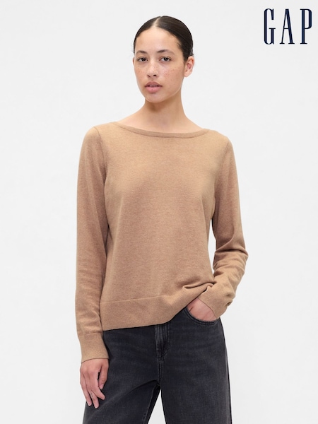 Gap Brown Bella Boat Neck Jumper (W73578) | £30