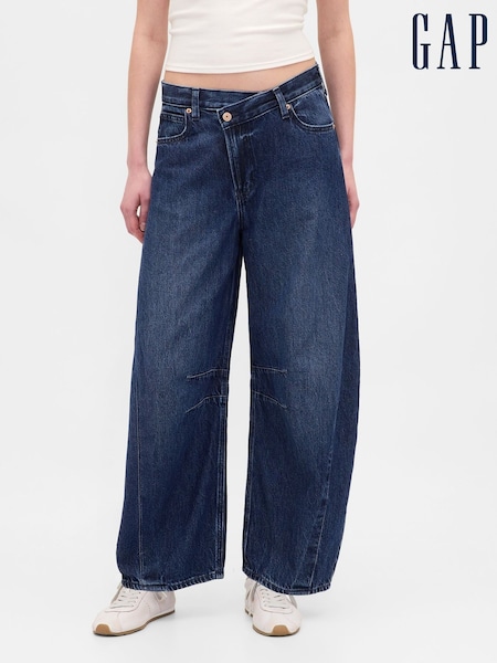 Gap Blue High Waisted UltraSoft Crossover Horseshoe Jeans (W73579) | £50
