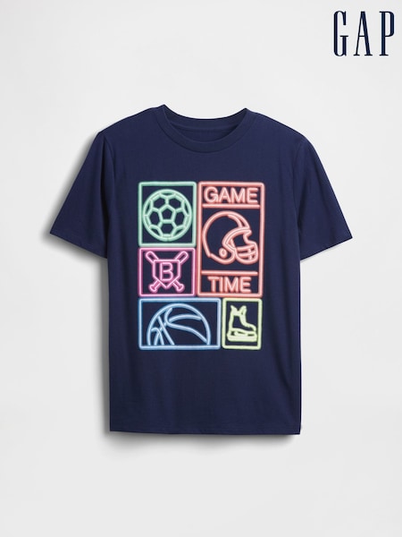 Gap Blue Graphic T-Shirt (4-13yrs) (4-13yrs) (W73583) | £10