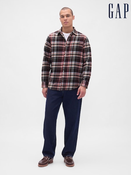 Gap Red Cotton Relaxed Flannel Shirt (W73610) | £45