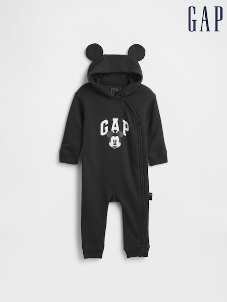 Gap Black Mickey Mouse Disney Logo Sleepsuit (0-24mths) (W73615) | £35