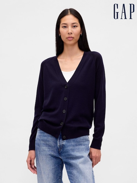 Gap Navy Blue Boyfriend Merino Cardigan (W73646) | £50