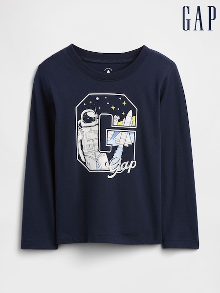 Gap Navy Blue Graphic T-Shirt (6mths-5yrs) (6mths-5yrs) (W73684) | £10
