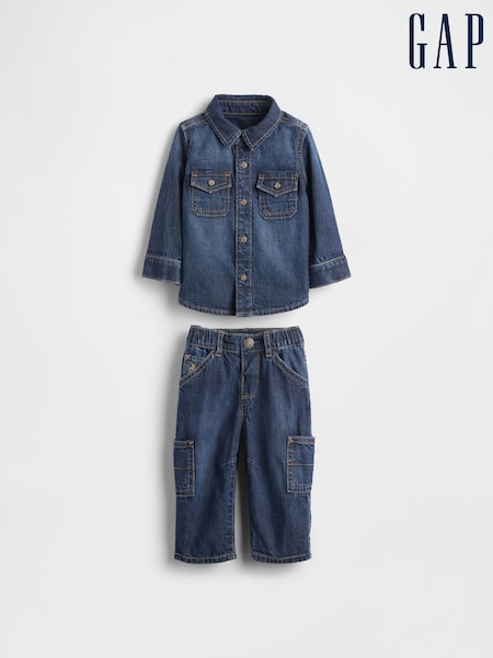 Gap Blue Denim Outfit Set (0-24mths) (W73697) | £40