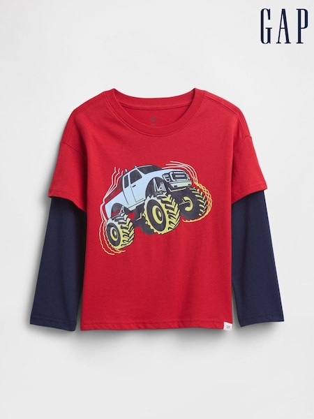 Gap Red Graphic Crew Neck Short Sleeve T-Shirt (6mths-5yrs) (6mths-5yrs) (W73703) | £12