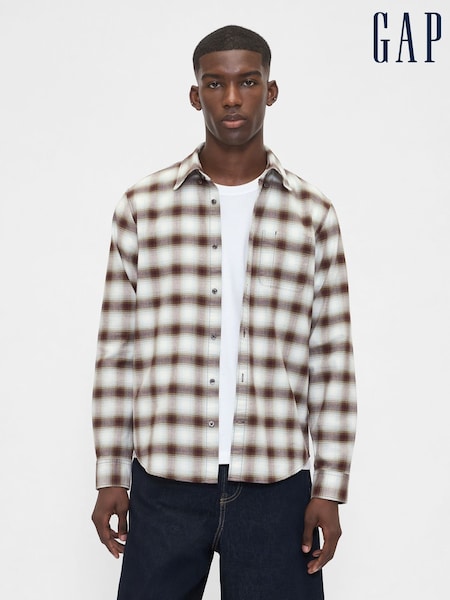 Gap Brown/White Check Oxford Shirt (W73739) | £40
