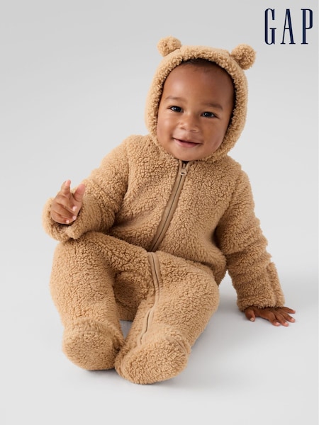 Gap Brown Teddy Sherpa Jacket (Newborn-12mths) (0-12mths) (W73740) | £25