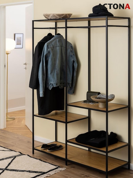Actona Black Seaford Clothes Rack with 4 Shelves (W73803) | £215