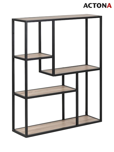 Actona Black Oak Seaford Metal Wall Shelf with 3 Additional Shelves (W73811) | £83