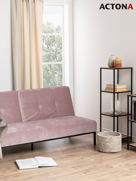 Actona Black Oak Seaford Narrow Metal Bookcase with 2 Shelves (W73819) | £65