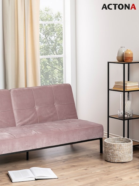 Actona Black & Oak Seaford Narrow Metal Bookcase with 3 Oak Shelves (W73825) | £80