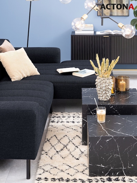 Actona Black Dice Square Coffee Table Set (W73962) | £226