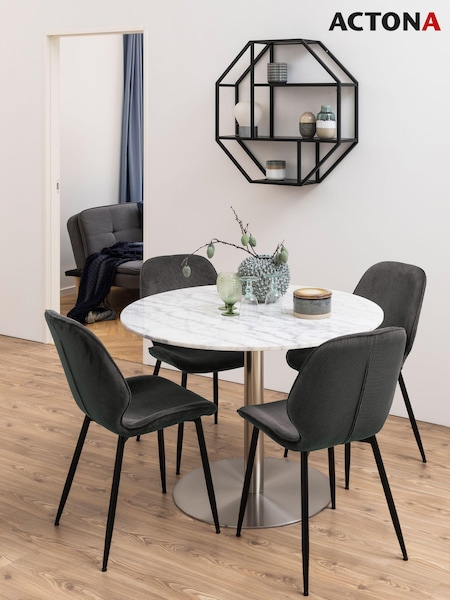 Actona Set of 4 Black Femke Dining Chairs (W73970) | £331