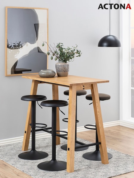 Actona Set of 2 Black Finch Bar Stools (W73976) | £116