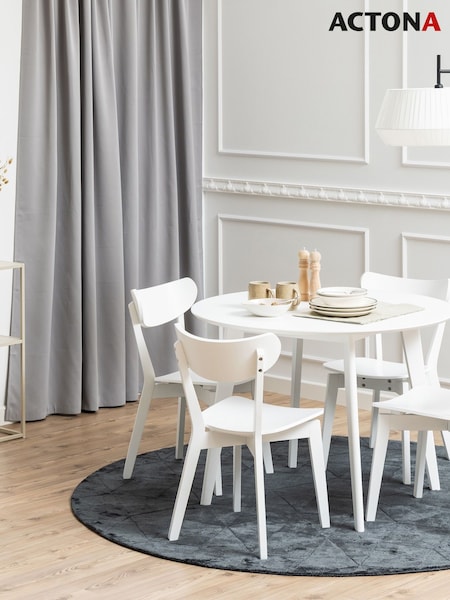 Actona White Roxby Compact Round Dining Table (W73985) | £184