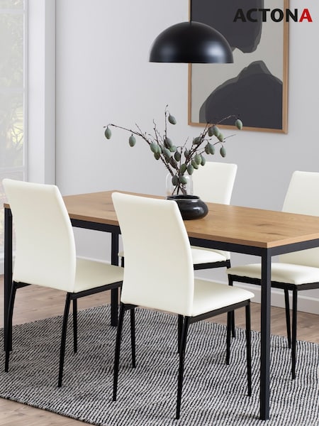 Actona Black Oak Seaford 4-6 Seater Dining Table (W73988) | £230