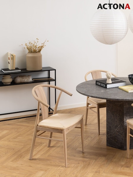 Actona Black Newcastle Console Table with Open Shelf (W73989) | £112