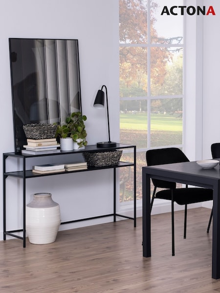 Actona Black Seaford Metal Console Table (W74078) | £93