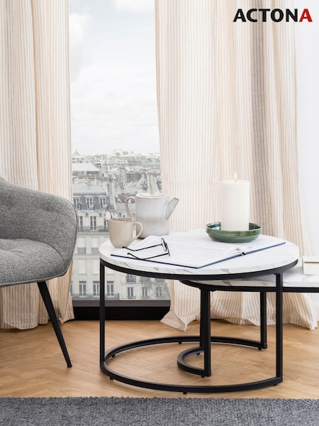 Actona White Spiro Coffee Table Set (W74109) | £140
