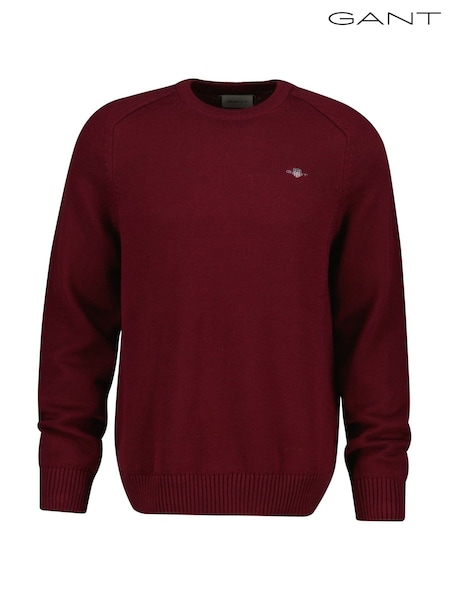 GANT Red Casual Cotton Crew Neck Jumper (W74308) | £130